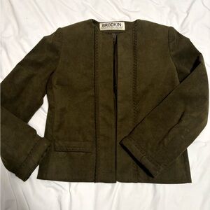 Women's Olive Suede Blazer